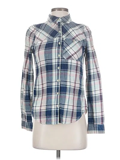 Pre-owned Maurices Long Sleeve Button Down Shirt In Blue