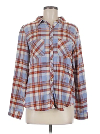 Pre-owned Maurices Long Sleeve Button Down Shirt In Blue