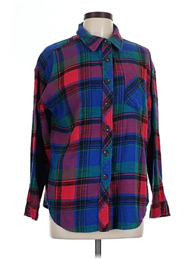 Pre-owned Maurices Long Sleeve Button Down Shirt In Blue