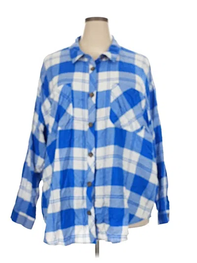 Pre-owned Maurices Long Sleeve Button Down Shirt In Blue