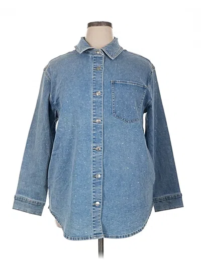 Pre-owned Maurices Long Sleeve Button Down Shirt In Blue