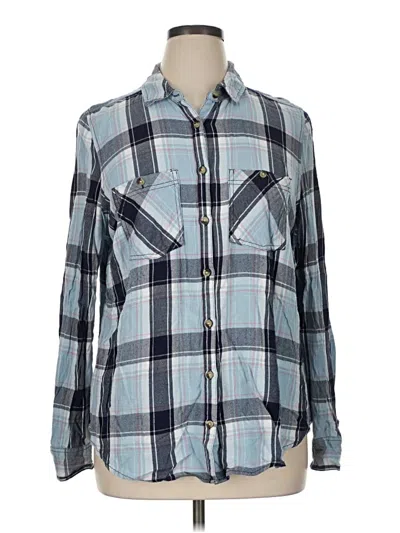 Pre-owned Maurices Long Sleeve Button Down Shirt In Blue