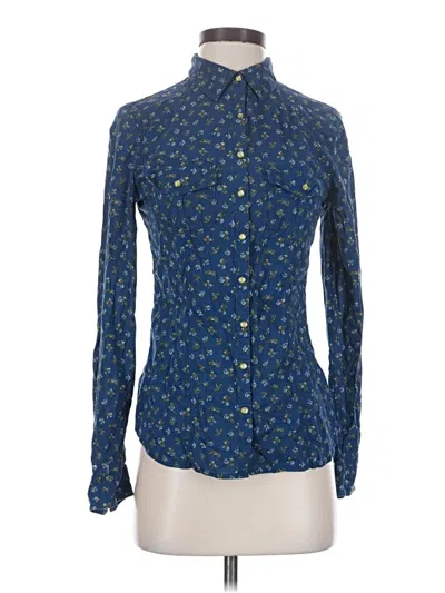 Pre-owned Maurices Long Sleeve Button Down Shirt In Blue