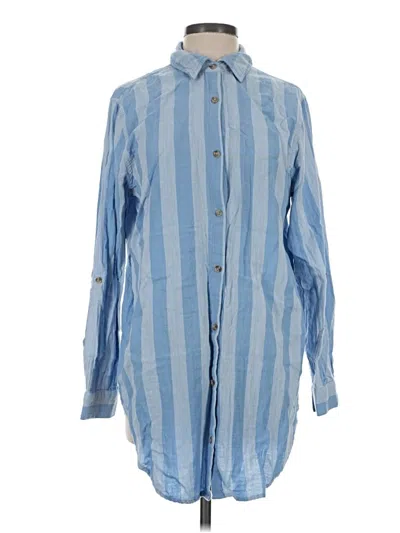 Pre-owned Maurices Long Sleeve Button Down Shirt In Blue