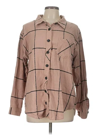 Pre-owned Maurices Long Sleeve Button Down Shirt In Brown