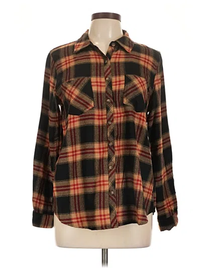 Pre-owned Maurices Long Sleeve Button Down Shirt In Brown