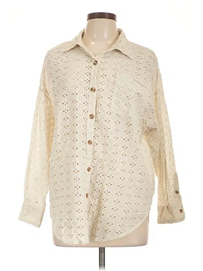 Pre-owned Maurices Long Sleeve Button Down Shirt In Brown