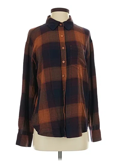 Pre-owned Maurices Long Sleeve Button Down Shirt In Brown