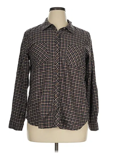 Pre-owned Maurices Long Sleeve Button Down Shirt In Brown