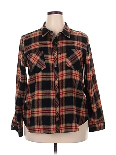 Pre-owned Maurices Long Sleeve Button Down Shirt In Brown