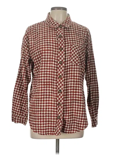Pre-owned Maurices Long Sleeve Button Down Shirt In Brown