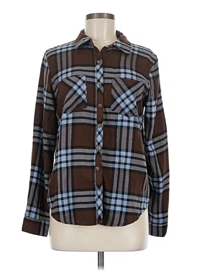 Pre-owned Maurices Long Sleeve Button Down Shirt In Brown