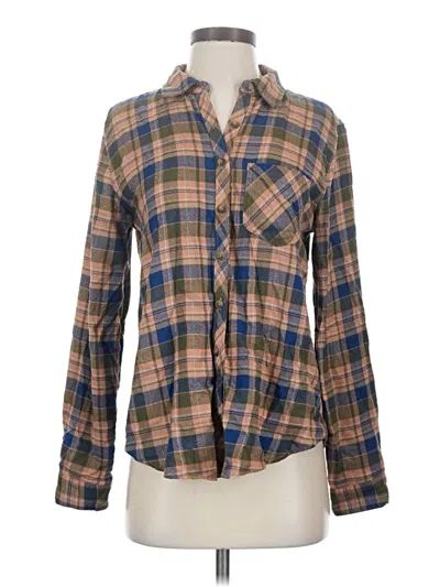 Pre-owned Maurices Long Sleeve Button Down Shirt In Brown