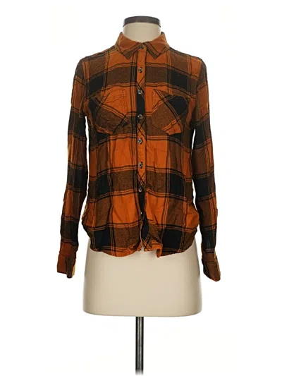 Pre-owned Maurices Long Sleeve Button Down Shirt In Brown