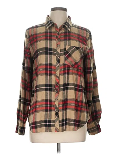Pre-owned Maurices Long Sleeve Button Down Shirt In Brown