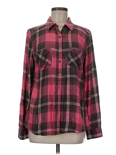 Pre-owned Maurices Long Sleeve Button Down Shirt In Burgundy