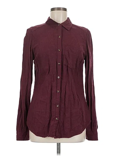 Pre-owned Maurices Long Sleeve Button Down Shirt In Burgundy