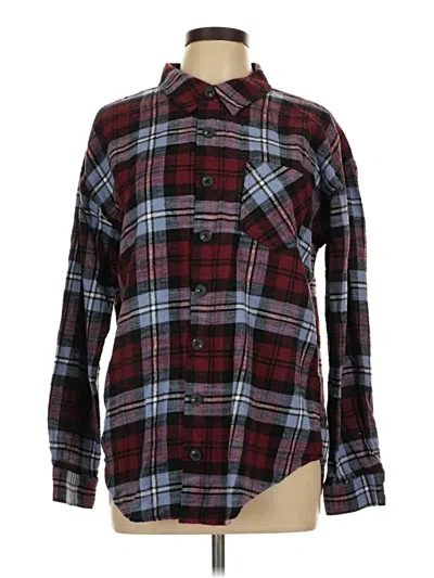 Pre-owned Maurices Long Sleeve Button Down Shirt In Burgundy