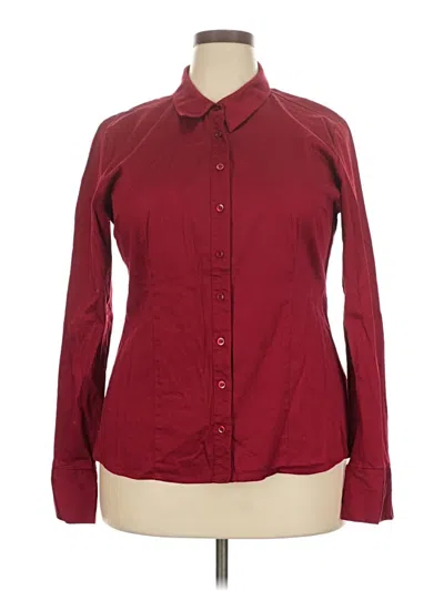 Pre-owned Maurices Long Sleeve Button Down Shirt In Burgundy