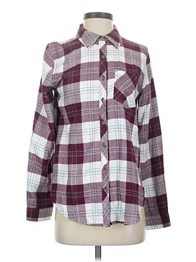 Pre-owned Maurices Long Sleeve Button Down Shirt In Burgundy