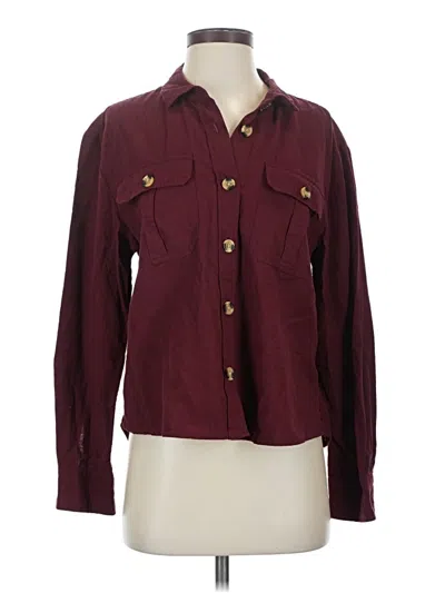 Pre-owned Maurices Long Sleeve Button Down Shirt In Burgundy