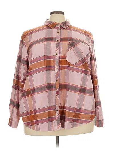 Pre-owned Maurices Long Sleeve Button Down Shirt In Burgundy