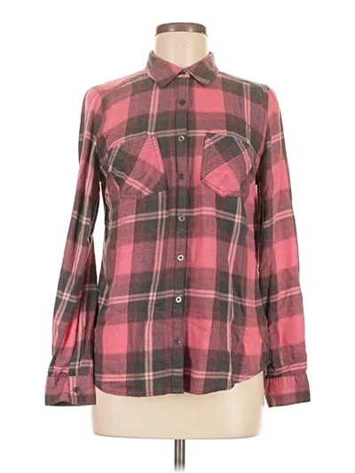 Pre-owned Maurices Long Sleeve Button Down Shirt In Burgundy