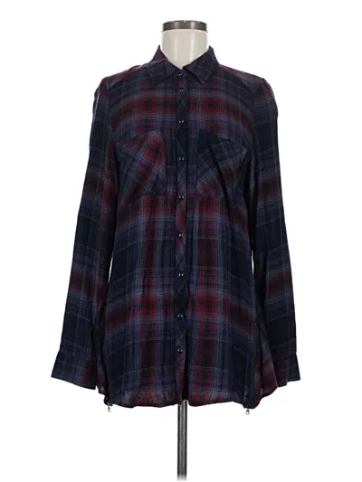 Pre-owned Maurices Long Sleeve Button Down Shirt In Burgundy