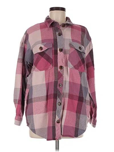 Pre-owned Maurices Long Sleeve Button Down Shirt In Burgundy