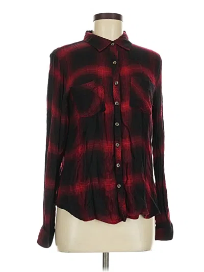 Pre-owned Maurices Long Sleeve Button Down Shirt In Burgundy