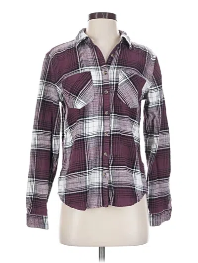 Pre-owned Maurices Long Sleeve Button Down Shirt In Burgundy