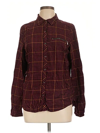 Pre-owned Maurices Long Sleeve Button Down Shirt In Burgundy
