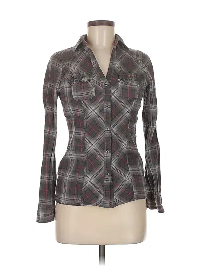 Pre-owned Maurices Long Sleeve Button Down Shirt In Gray