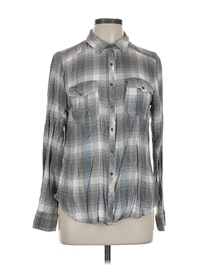 Pre-owned Maurices Long Sleeve Button Down Shirt In Gray