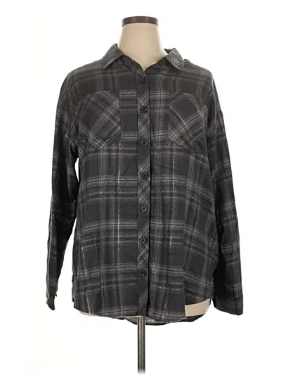 Pre-owned Maurices Long Sleeve Button Down Shirt In Gray