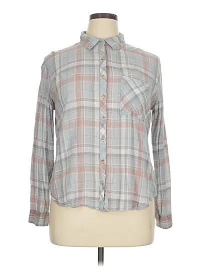 Pre-owned Maurices Long Sleeve Button Down Shirt In Gray