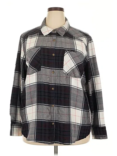 Pre-owned Maurices Long Sleeve Button Down Shirt In Gray