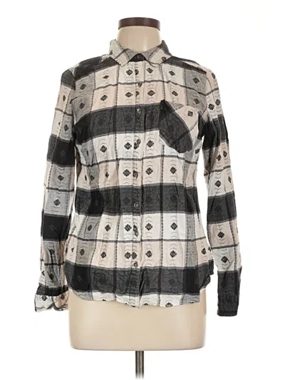 Pre-owned Maurices Long Sleeve Button Down Shirt In Gray