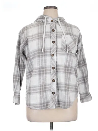 Pre-owned Maurices Long Sleeve Button Down Shirt In Gray