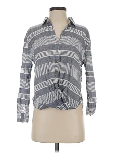 Pre-owned Maurices Long Sleeve Button Down Shirt In Gray