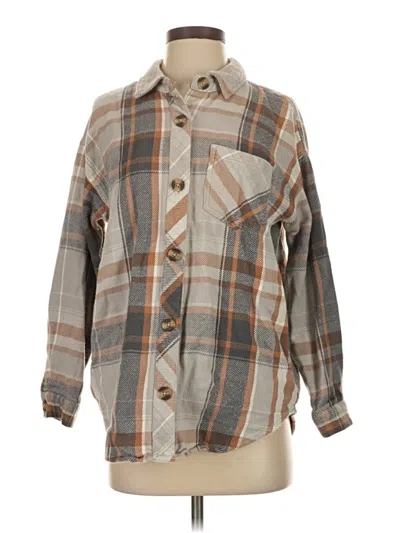 Pre-owned Maurices Long Sleeve Button Down Shirt In Gray