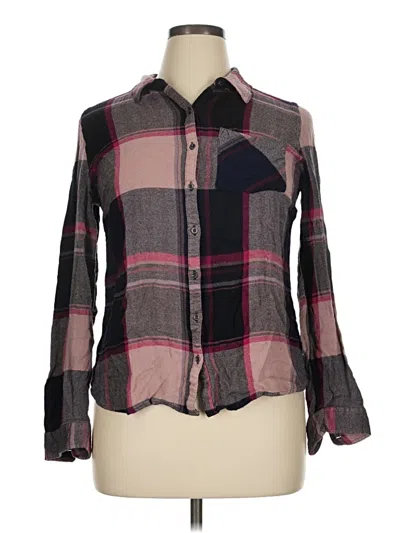 Pre-owned Maurices Long Sleeve Button Down Shirt In Gray