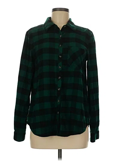 Pre-owned Maurices Long Sleeve Button Down Shirt In Green