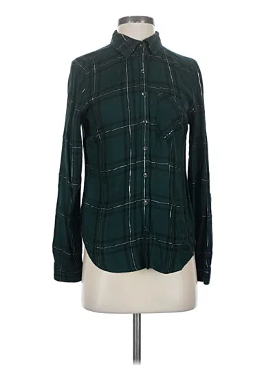 Pre-owned Maurices Long Sleeve Button Down Shirt In Green