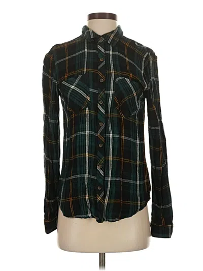 Pre-owned Maurices Long Sleeve Button Down Shirt In Green