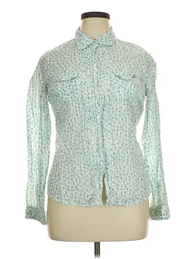 Pre-owned Maurices Long Sleeve Button Down Shirt In Green