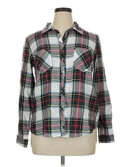 Pre-owned Maurices Long Sleeve Button Down Shirt In Green