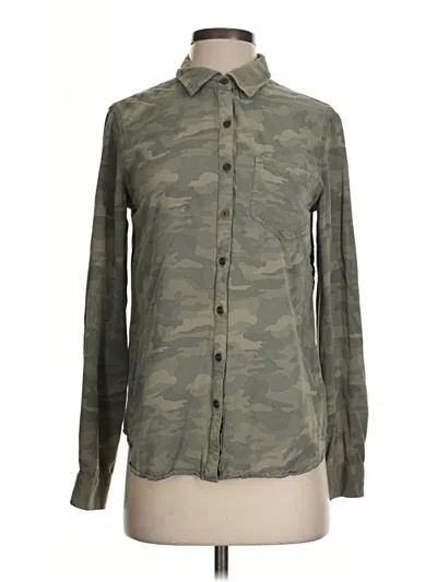 Pre-owned Maurices Long Sleeve Button Down Shirt In Green