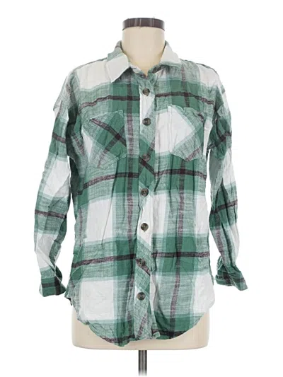 Pre-owned Maurices Long Sleeve Button Down Shirt In Green
