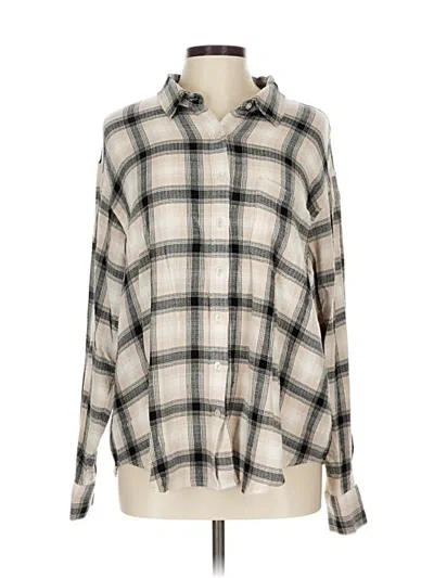 Pre-owned Maurices Long Sleeve Button Down Shirt In Ivory